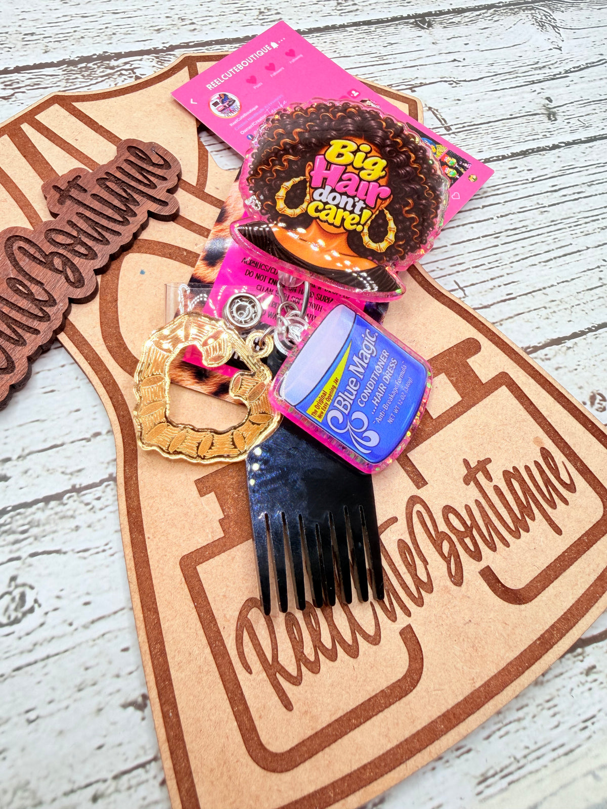 Big Hair Don’t Care Belt Clip Badge Reel | Beauty ID Badge Holder