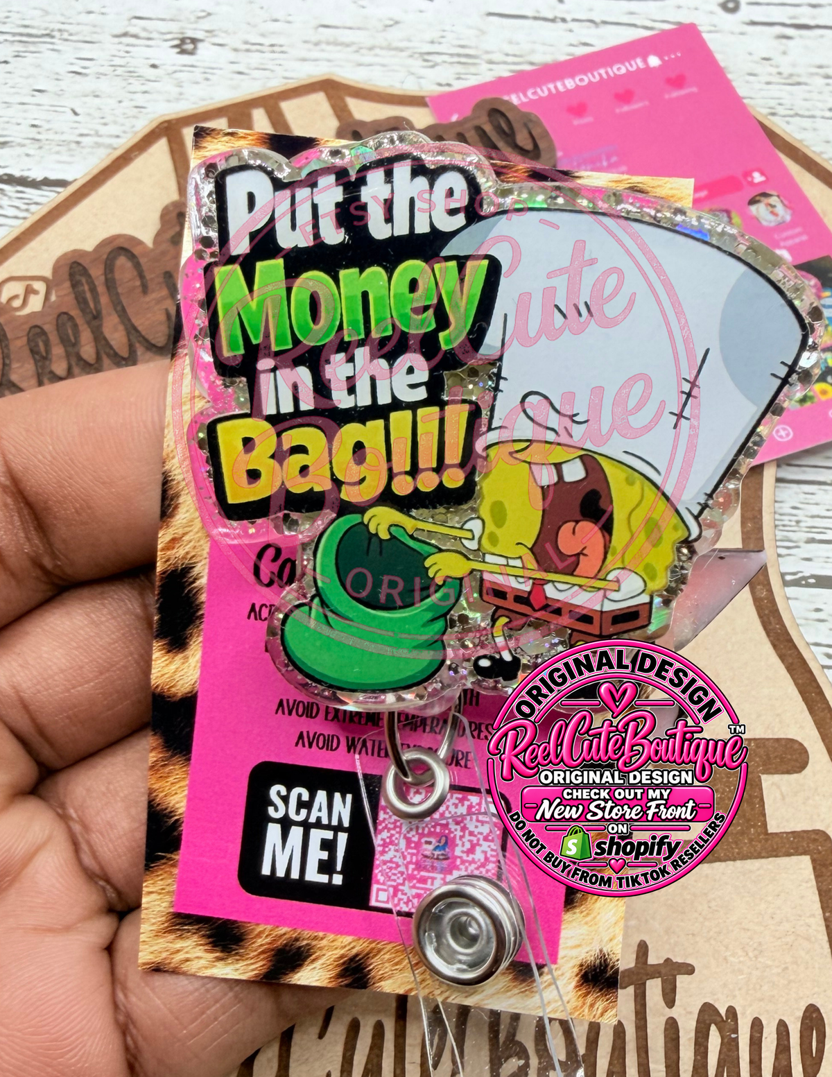 Money in the Bag! Healthcare Badge Reel | Nurse & Medical Retractable ID Badge Holder