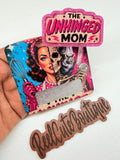 The Unhinged Mom Badge Reel Buddy Set | Funny Mom & Cat Retractable ID Holder