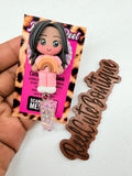 Melanin Rainbow Girl Bedazzled Badge Reel | Clay Doll Holding Rainbow | Black Girl Magic Badge Holder | Healthcare ID Reel
