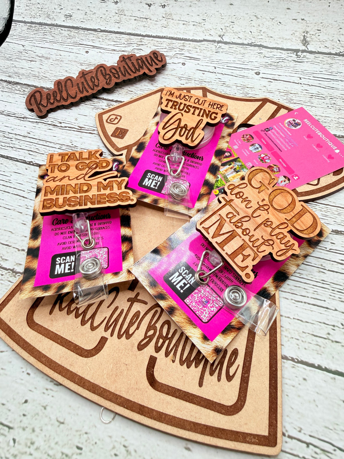 Funny & Motivational Healthcare Quote Badge Reel | Wooden Nurse & Medical ID Badge Holder