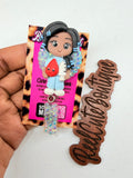 Lab Phlebotomist Bedazzled Badge Reel | Clay Phlebotomy Doll with Blood Drop | Laboratory & Blood Draw Tech Badge Holder | Healthcare ID Reel