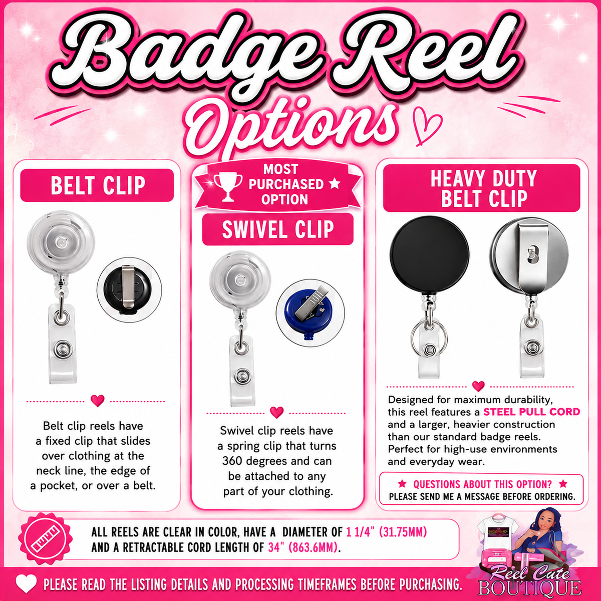 Curious Acrylic Badge Reel & Badge Buddy Set | Matching Character ID Badge Holder | Fun Pediatric & Healthcare Badge Set