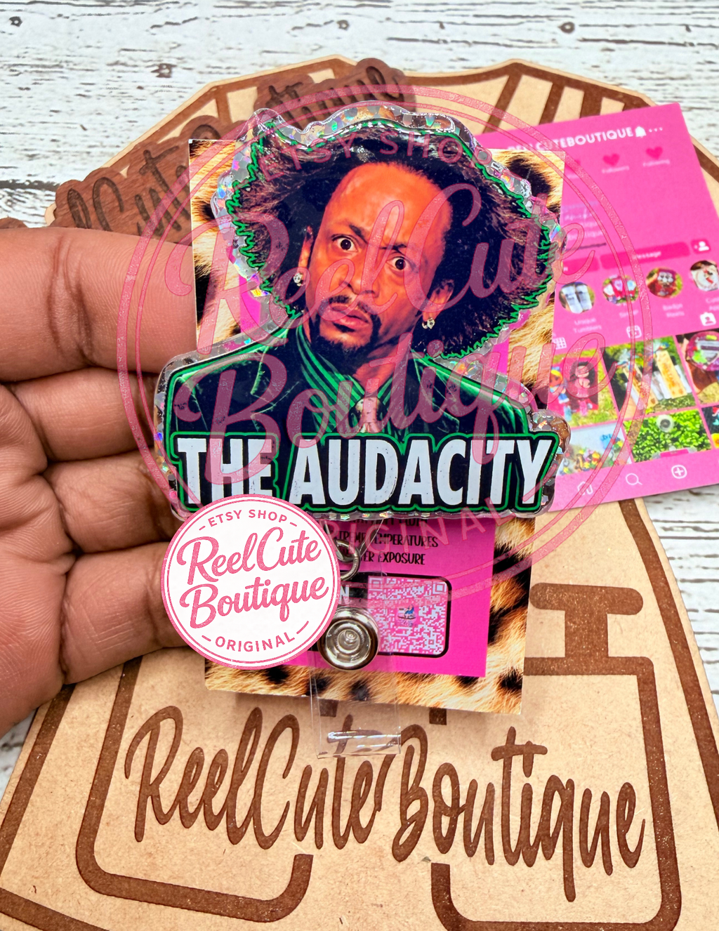 The Audacity Funny Badge Reel | Sassy Retractable ID Badge Holder