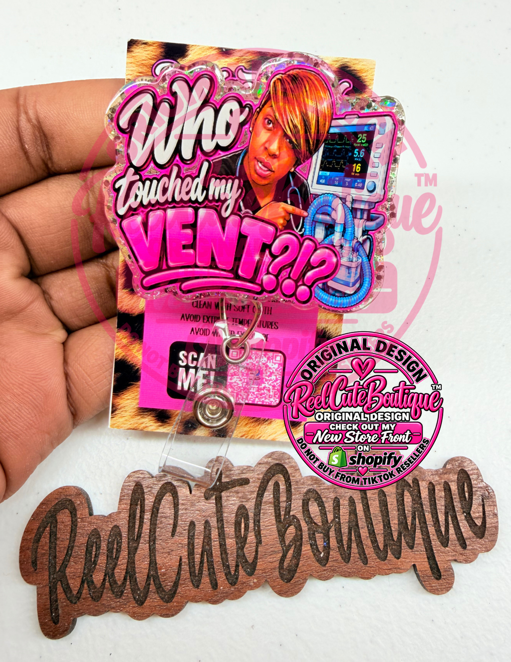 Who touched my vent?! Badge Reel | Funny Healthcare Badge Reel | Medical Worker ID Badge Holder Respiratory Therapist