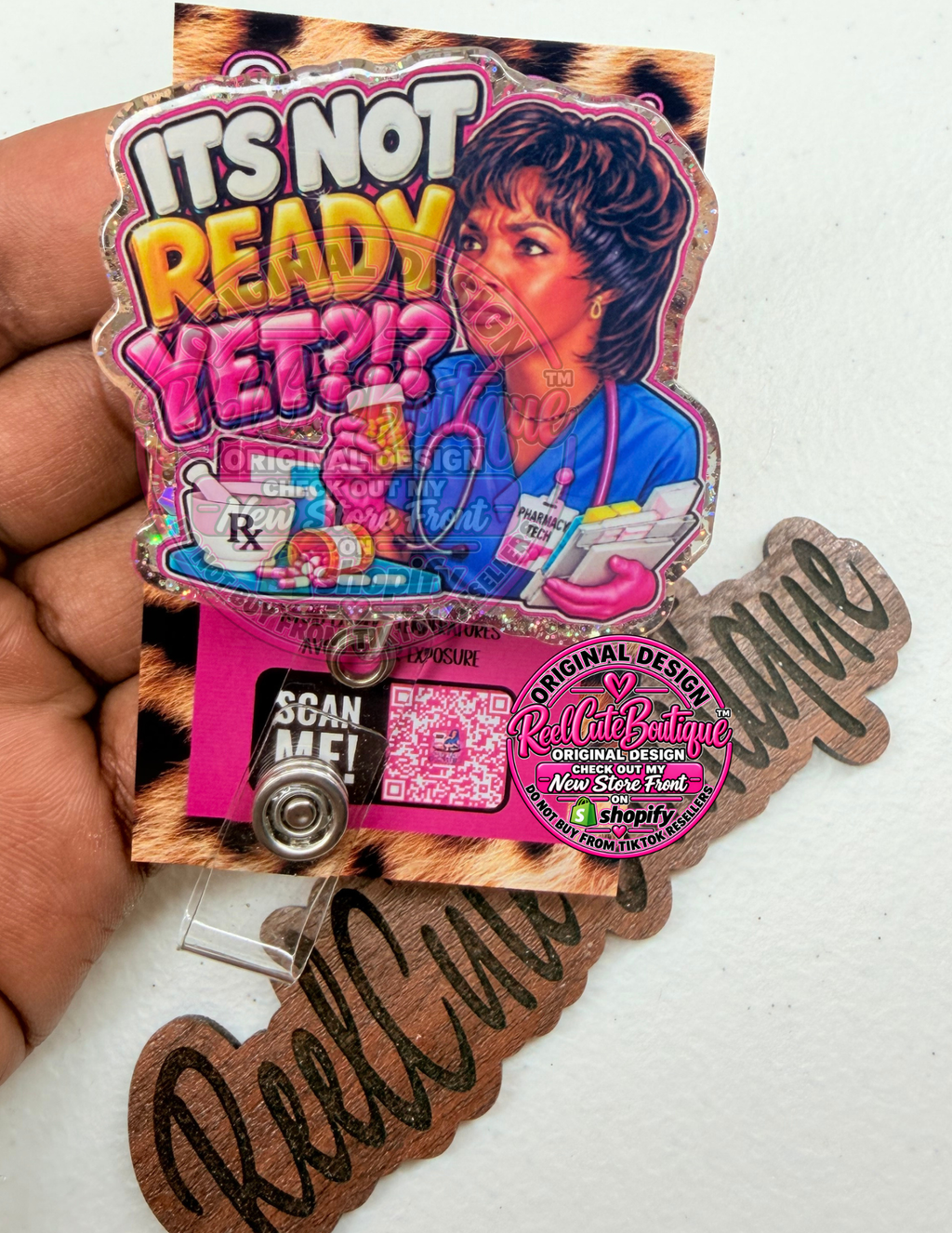 It’s Not Ready Yet Pharmacy Tech Badge Reel | Funny Retractable ID Holder