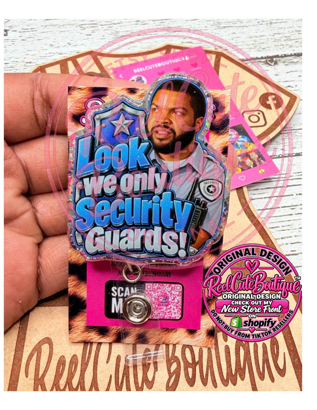 Look We Only Security Guards Badge Reel | Funny Retractable ID Badge Holder