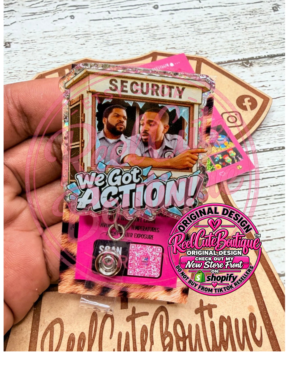 We Got Action Security Badge Reel | Funny Retractable ID Badge Holder