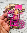 Perhaps Not Badge Reel | Funny Sassy Acrylic Retractable ID Badge Holder | Pink Statement Badge Reel