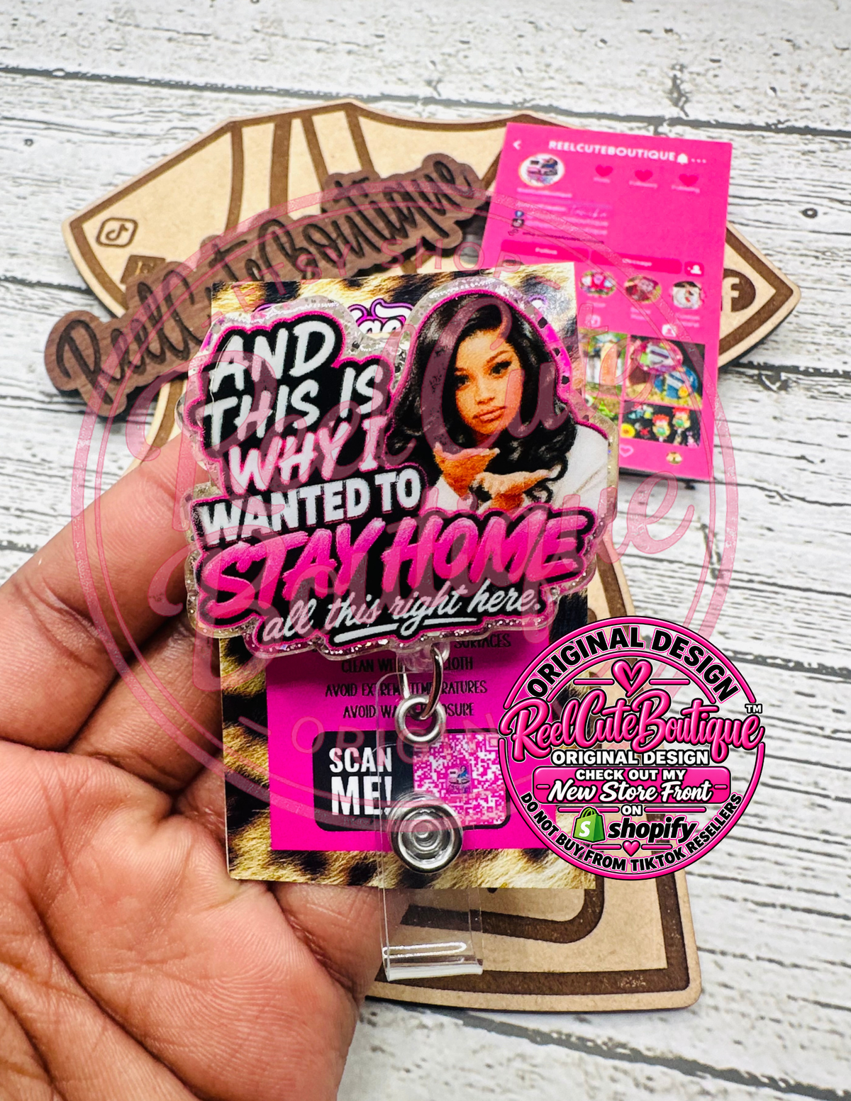 And This Is Why I Wanted to Stay Home Badge Reel | Funny Acrylic Retractable ID Holder | Sassy Work Badge Reel