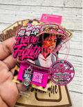 Fighter Badge Reel | Pink Ribbon Awareness Retractable ID Badge Holder | Inspirational Badge Reel