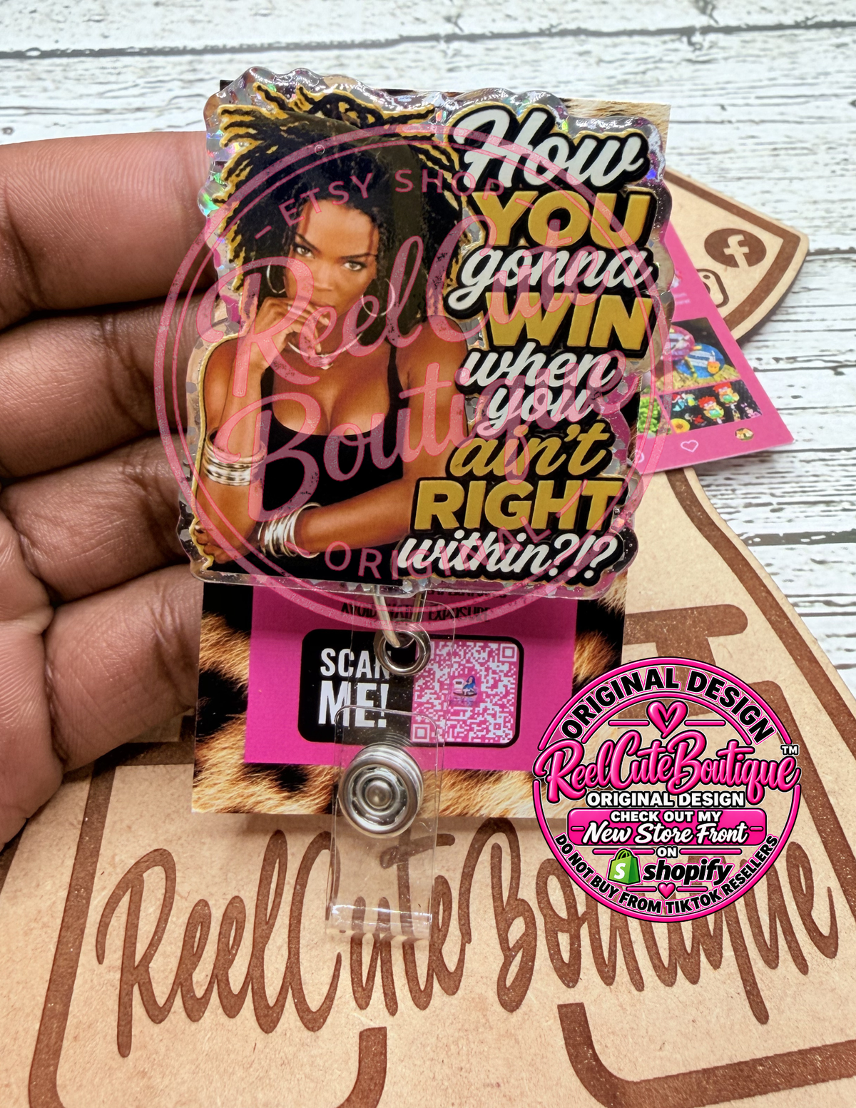 Funny Sassy Quote Badge Reel | How You Gonna Win Retractable ID Badge Holder
