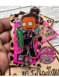 Healthcare Girl Badge Reel | Black Scrubs Medical ID Badge Holder