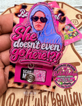 She Doesn’t Even Go Here?! Funny Sarcastic Badge Reel | Retractable ID Holder
